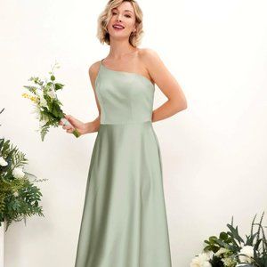 Sage green satin dress